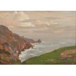 * Samuel John Lamorna Birch [1869-1955]- A Cornish Cove:- signed bottom right oil on board 24 x