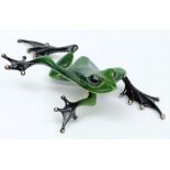 Tim Cotterill (1950-), 'Frogman', a bronze and enamel model of a frog 'Twist':,