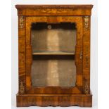 A Victorian walnut, inlaid and gilt metal mounted pier cabinet:,