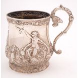 An Edward VII silver mug, maker Walker and Hull, Sheffield,