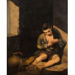 After Murillo - The Young Beggar:- oil on canvas 130 x 106cm.