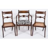 A set of six Regency mahogany dining chairs:,