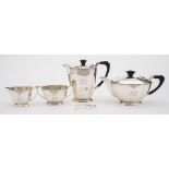 A George VI silver four-piece silver tea service, maker Cooper Brothers & Sons Ltd,