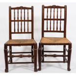 A set of four early 19th Century ash 'Liverpool spindle back' dining chairs,