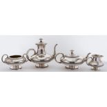 A Victorian silver four-piece tea and coffee service, maker Elkington & Co Ltd, Birmingham,