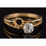 A diamond two stone ring with one vacant setting: with cushion shaped,