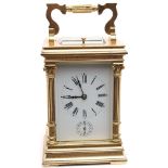 A French Anglaise carriage clock: the eight-day duration movement having a platform lever