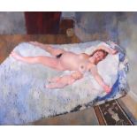 * Robert O Lenkiewicz [1941-2002]- Megan and Isaac:- oil on canvas 176 x 212cm.