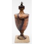 An early 19th century Derbyshire Blue John urn: of neo-classical form,