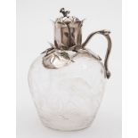 A Victorian cut glass and silver mounted jug, maker's mark worn possibly EHS Edward H Stockwell,