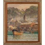 * Charles Eddowes Turner [1883-1965] - The Guildhall and East Quay, Looe,