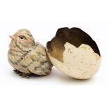 An Austrian cold painted bronze of a newly hatched chick: stamped Geschutz, 9cm. wide.