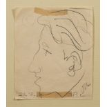 * Augustus John [1878-1961]- A portrait head study of a man:- signed John bottom right,