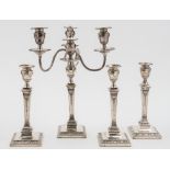 A set of four Victorian silver candlesticks, maker James Kebberling Bembridge,