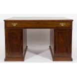 A late 18th Century mahogany kneehole desk:,