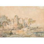 Attributed to John Laporte [1761-1839] A ruin in a landscape,
