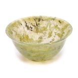 A Chinese jadeite bowl: with flared rim,