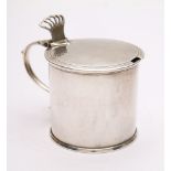 A George III silver mustard pot and cover, maker John Langlands I, Newcastle,