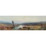 William Widgery [1822-1893]- Dartmoor granite cross:- signed watercolour and bodycolour 23 x 73cm