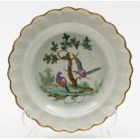 A Worcester dessert plate: with scalloped edge,