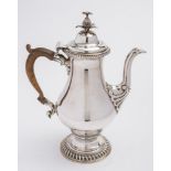 An early George III silver coffee pot, maker W.