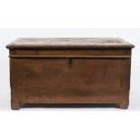 An 18th Century Continental oak rectangular coffer:,