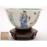 A Chinese famille rose bowl: with flared rim,