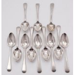 A set six George IV silver Old English dessert spoons, maker William Eley & William Fearn, London,