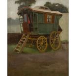 Attributed to Arthur Ralph Middleton Todd [1891-1966]- Gypsy caravan:- oil on canvas 61 x 51cm *