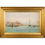 William Lionel Wyllie [1851-1931]- A busy harbour scene:- signed W L Wyllie bottom right