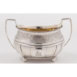 A George III silver sugar basin, maker Thomas Wallis II & Jonathan Hayne, London, 1810: crested,