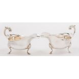 A pair of Victorian silver sauce boats, makers mark worn possibly C.