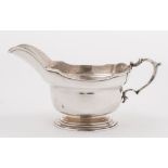 A George V silver pedestal sauce boat, maker J S Harman, London,