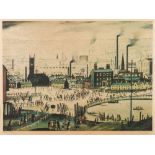 * Laurence Stephen Lowry [1887-1976]- An Industrial Town:- coloured print,