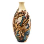 A Moorcroft pottery vase: of oviform tubelined in the Red Kites pattern after the original by
