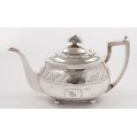 A George III silver teapot, maker Duncan Urquhart & Naphtali Hart, London,