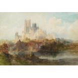Richard Henry Wright [1857-1930]- Ely Cathedral:- signed R H Wright bottom right watercolour,