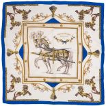 Hermes, Paris, a printed silk scarf 'Harnais Francais' pattern: 85 x 85cm.