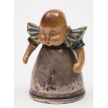 A Doulton Lambeth stoneware and silver 'Suffragette Movement' inkwell: the stoneware baby's head