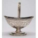 A Victorian silver swing handled sugar basket, maker Charles Stuart Harris, London,