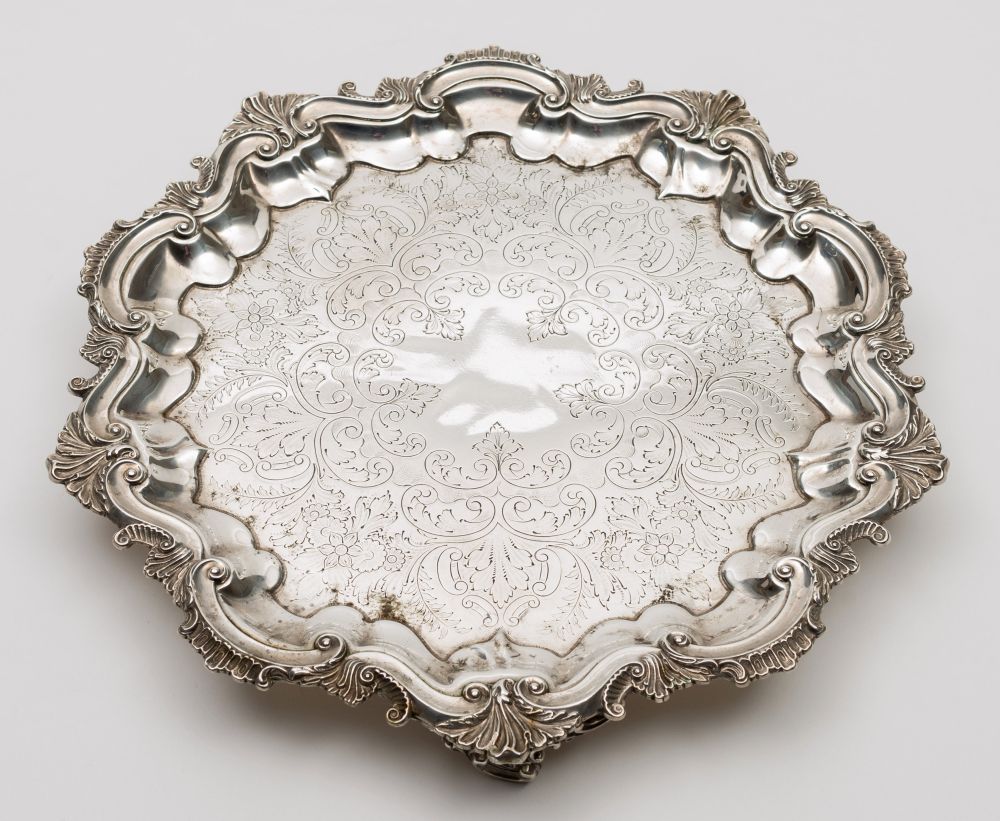 A George V silver salver, maker Herbert & Frank Barker, Chester, 1912: of circular outline,