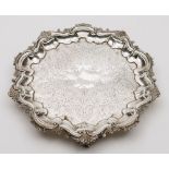 A George V silver salver, maker Herbert & Frank Barker, Chester, 1912: of circular outline,