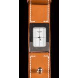 A lady's 'Hermes' Cherche midi stainless steel quartz wristwatch: the polished stainless steel