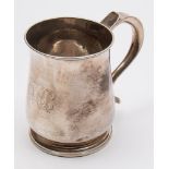 A George II silver mug, maker RB probably Richard Bayley, London, 1736: initialled,
