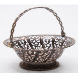 A George III silver swing handled sweetmeat basket, maker William Plummer, London,