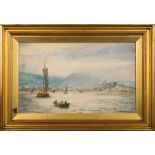 William Lionel Wyllie [1851-1931]- A harbour scene,