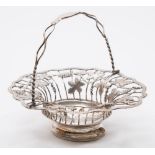 A Victorian silver swing handled basket, maker William Robert Smily, London,