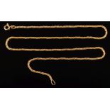 An 18ct gold rope twist necklace: with bolt ring clasp, 8gms gross weight.