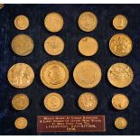 A collection of gilt metal medallions awarded to Walker and Hall Ltd: from various exhibitions,