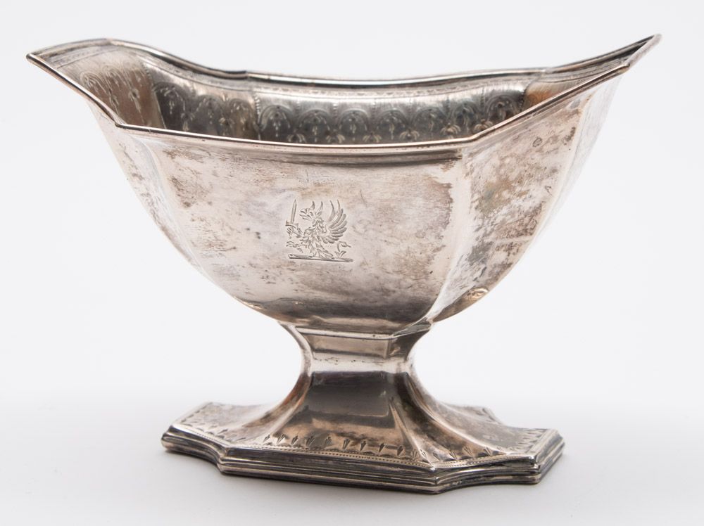 A George III pedestal salt, maker W.